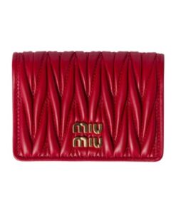 Nappa-Leder-Kartenetui Rot  8cm