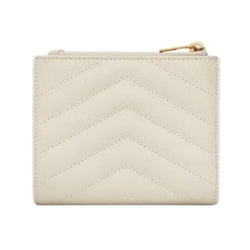 Cassandre matelassierte Zwei-Falten-Brieftasche aus Grain de Poudre Leder 10.5cm – Bild 2