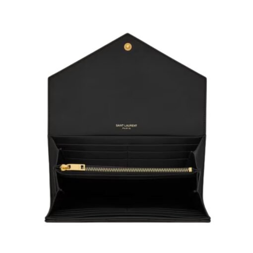 Cassandre matelassierte große Klappenbrieftasche aus Lammleder 19cm – Bild 4