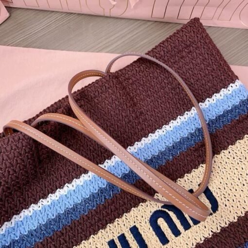 Raffia Tote Kakaobraun 34cm – Bild 2