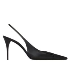 Slingback Schwarz 9 cm