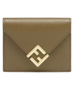 Brieftasche aus grünem Leder 8cm