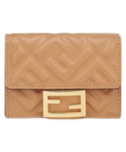 Brieftasche aus beigem Nappaleder 7.5cm