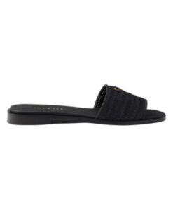 Leather Slides Schwarz