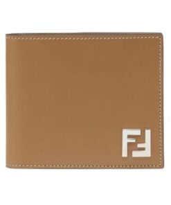 Bi-Fold Brieftasche mit Squared FF-Muster 9.5cm