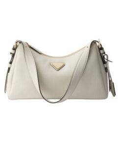 Aimée mittelgroße Lederhandtasche in Weiß 18cm