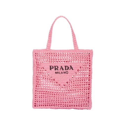 Gehäkelte Tragetasche in Blütenrosa 38cm