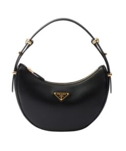 Arqué kleine Lederschultertasche Schwarz 18.5cm