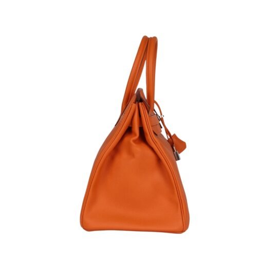 Orange Epsom mit Palladium-Beschlägen 35cm – Bild 4