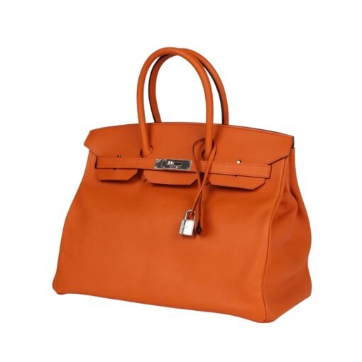 Orange Epsom mit Palladium-Beschlägen 35cm – Bild 3