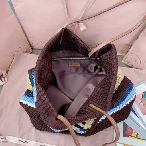 Raffia Tote Kakaobraun 34cm – Bild 3