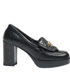 Mokassins Lammfell Schwarz