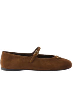 Wildleder-Ballerinas Braun