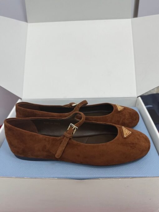 Wildleder-Ballerinas Braun – Bild 2