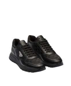 Lederne high-top Sneakers schwarz