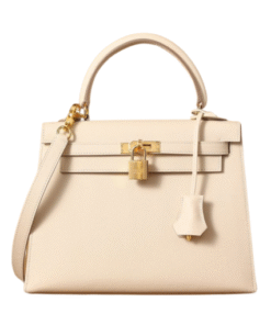 Kelly 25 Epsom Creme/Golden