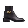 Kalbsleder Ankle Boot Schwarz 30cm