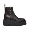 Kalbsleder Stiefelette Schwarz 85cm