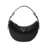 Arqué kleine Lederschultertasche Schwarz 18.5cm