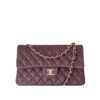 11.12 Genarbtes Leder Bordeaux/Silbern 25.5 cm
