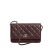 Classic Wallet on Chain Dunkelbraun/Gold 19cm