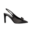 Slingbacks Seidensatin Schwarz