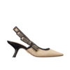 Slingback Pumps Naturfarbener Bast